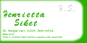 henrietta siket business card